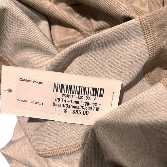 Outdoor Voices 7/8 Tri-Tone Leggings Desert/Oatmeal/Cloud Size M High Rise - Picture 6 of 8